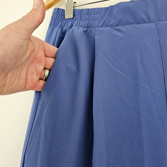 YOGALICIOUS Womens Sz M Beckham Pull-On Trouser Pants Straight Leg Pockets Blue - Picture 2 of 9